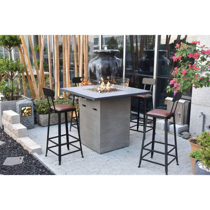 Elementi Alps 42" Square Concrete Propane Bar Table