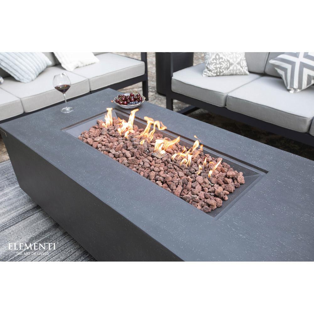 Elementi Andes 32" Rectangle Dark Grey Concrete Propane Fire Table