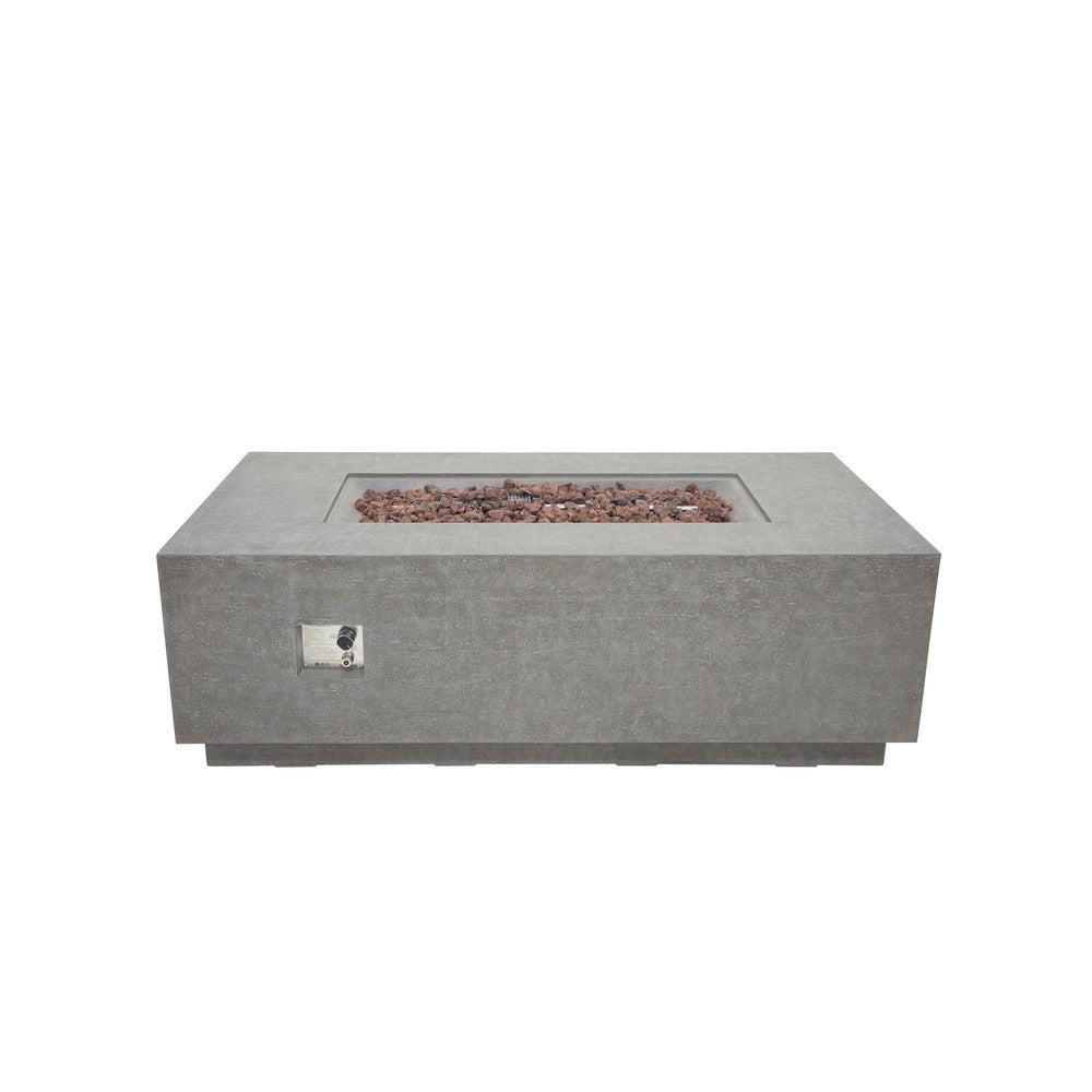 Elementi Andes 32" Rectangle Light Grey Concrete Propane Fire Table
