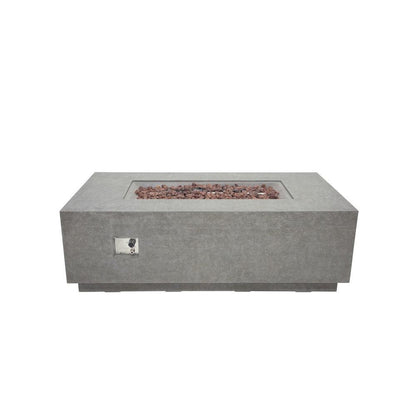 Elementi Andes 32" Rectangle Light Grey Concrete Propane Fire Table