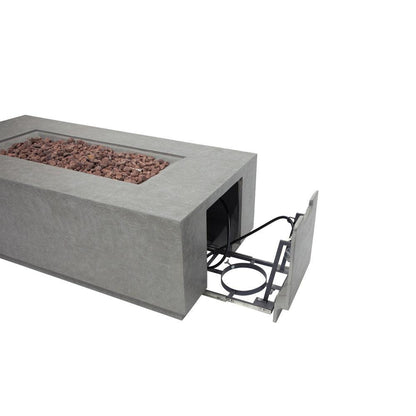 Elementi Andes 32" Rectangle Light Grey Concrete Propane Fire Table
