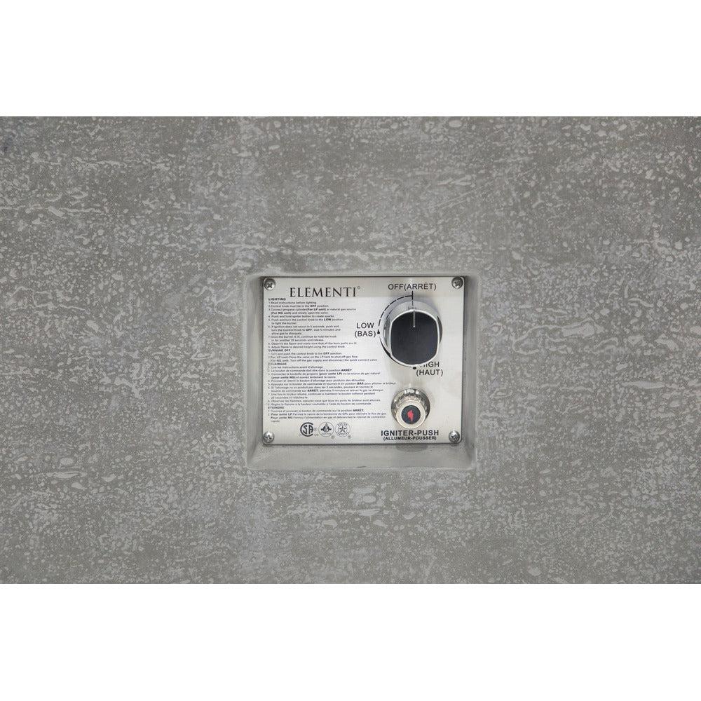 Elementi Andes 32" Rectangle Light Grey Concrete Propane Fire Table