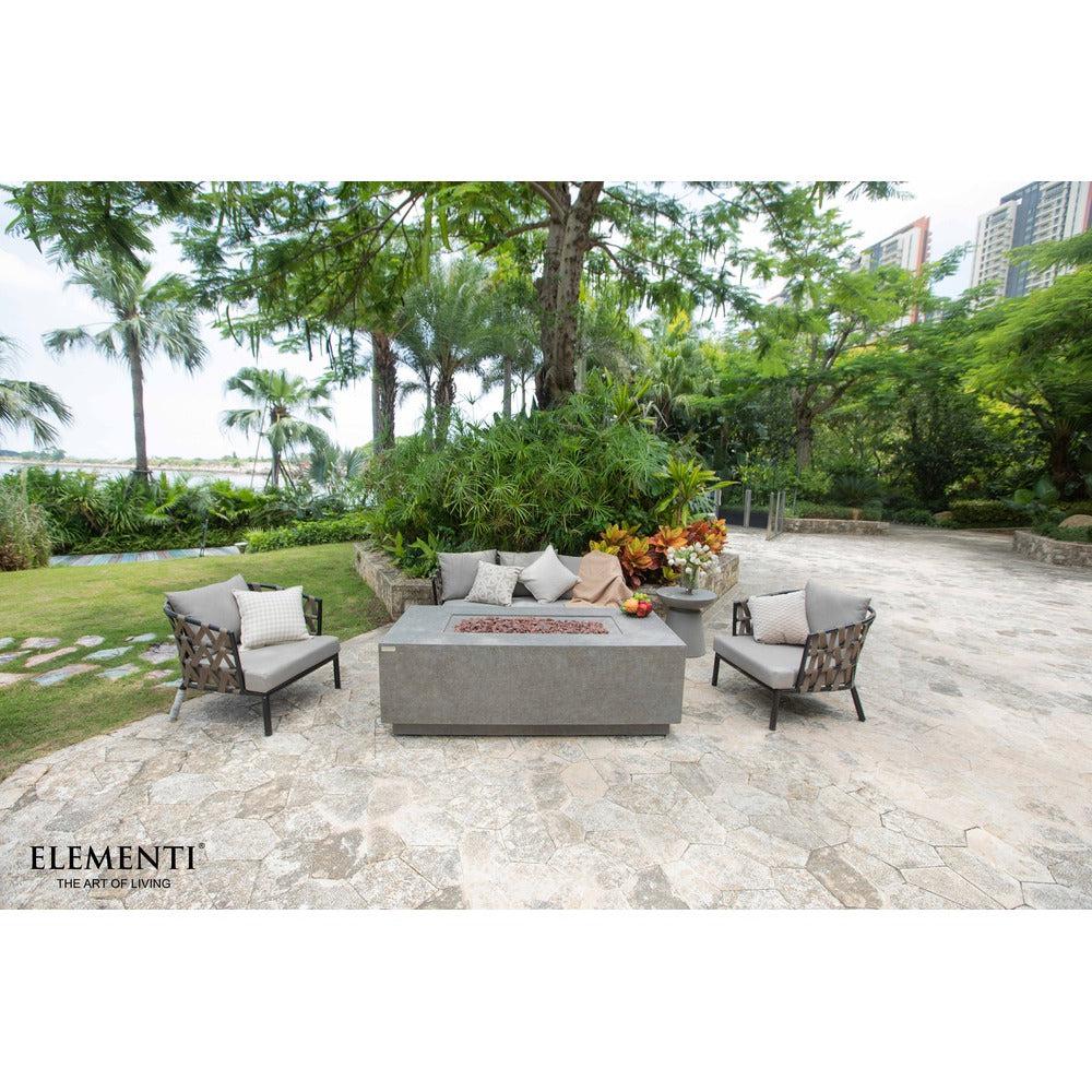 Elementi Andes 32" Rectangle Light Grey Concrete Propane Fire Table