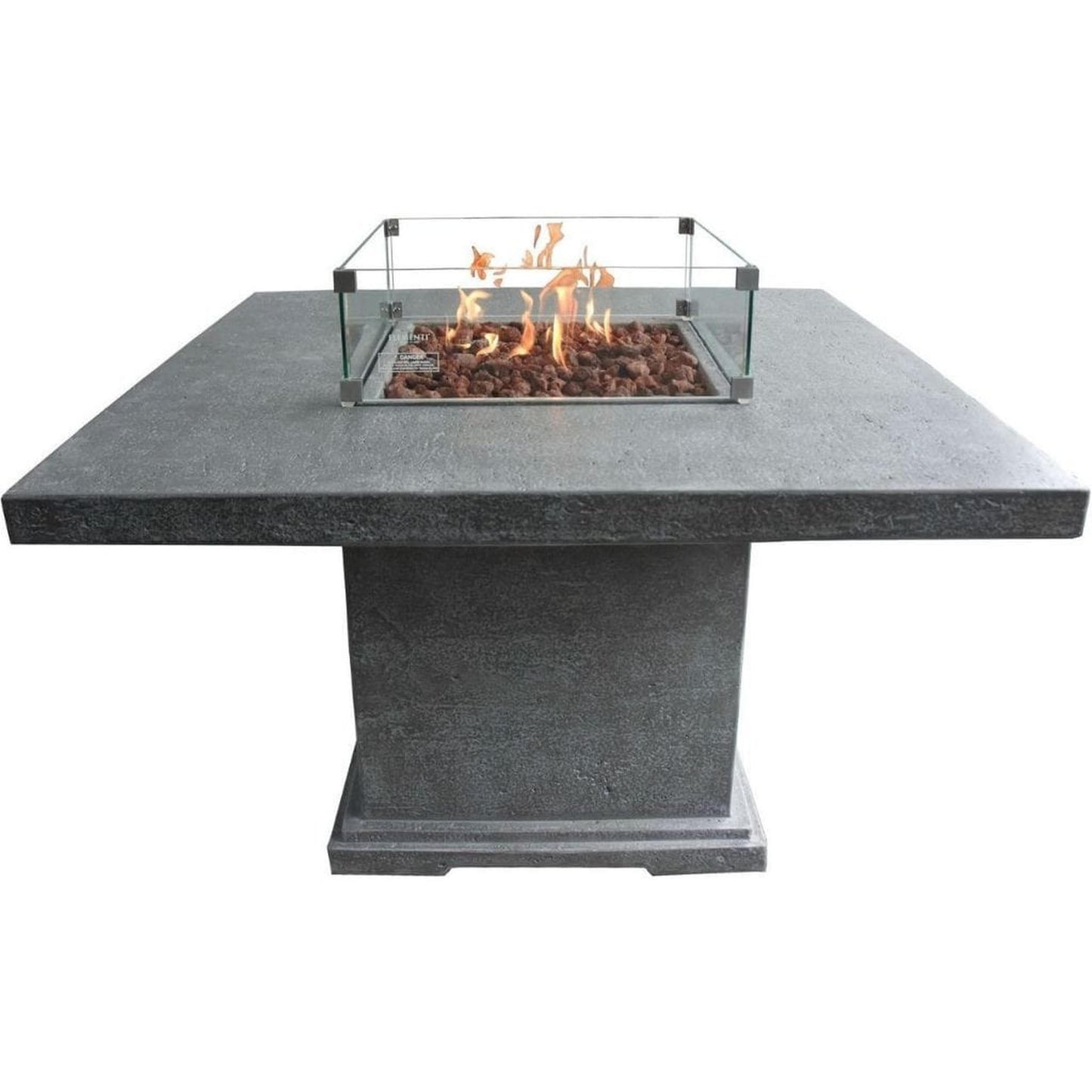 Elementi Birmingham 48" Square Light Gray Concrete Dining Propane Fire Table