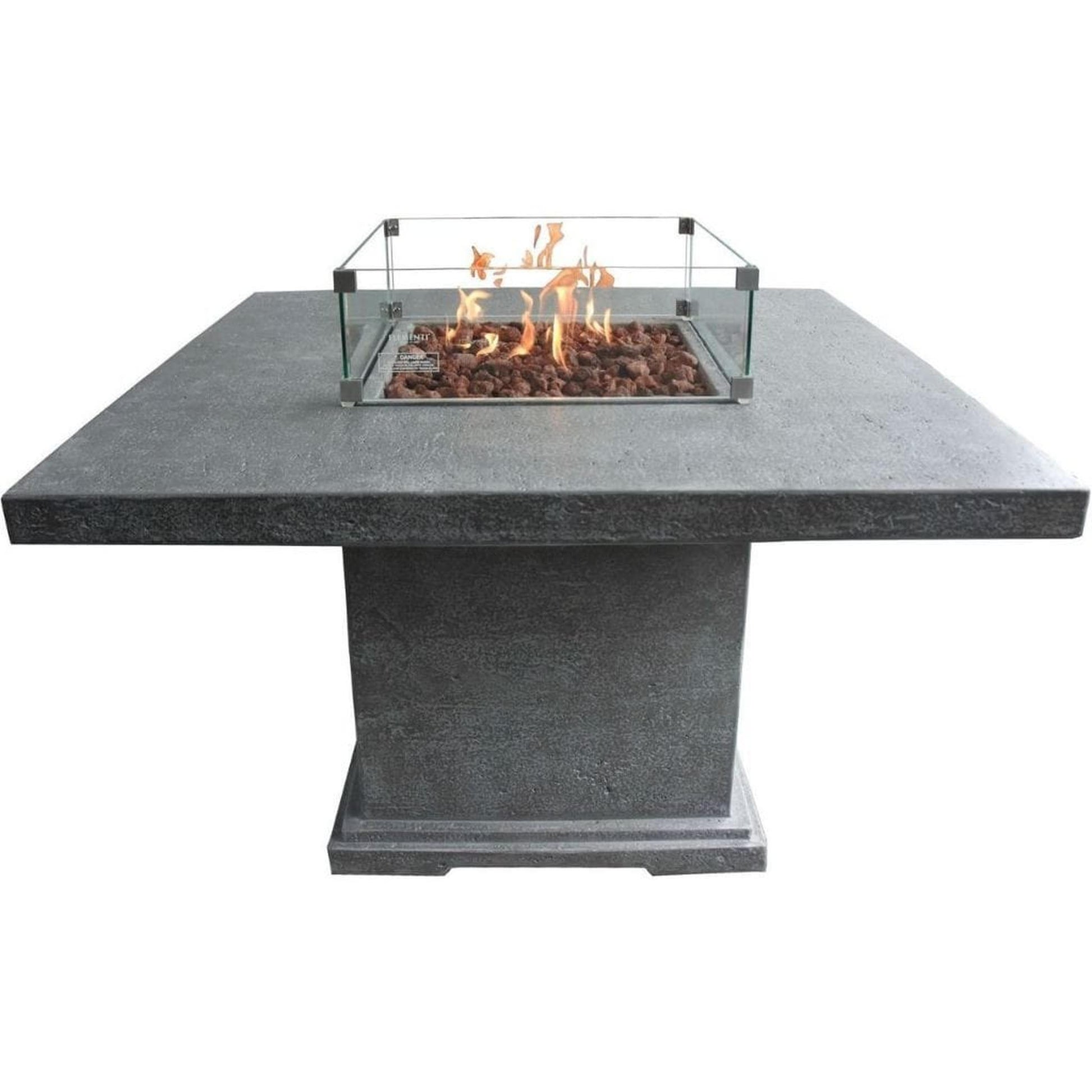 Elementi Birmingham 48" Square Light Gray Concrete Dining Propane Fire Table