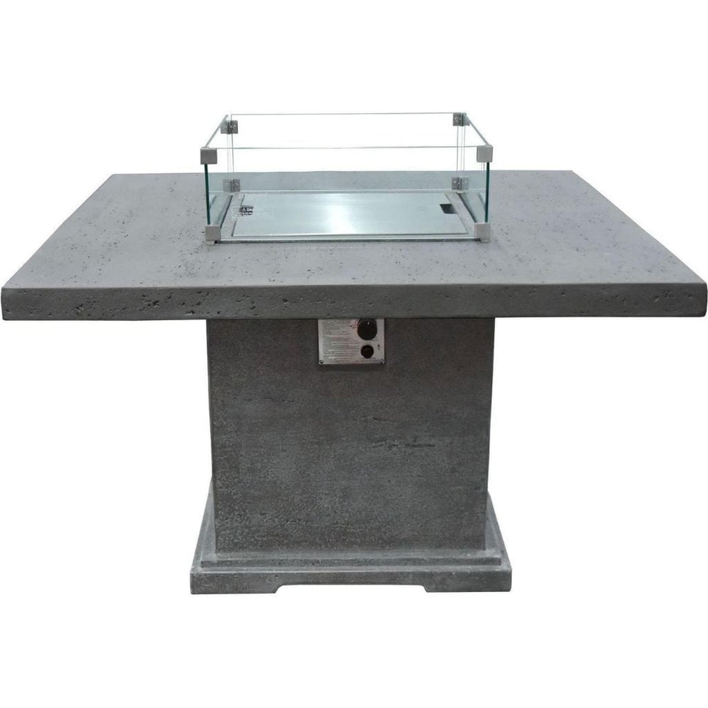 Elementi Birmingham 48" Square Light Gray Concrete Dining Propane Fire Table