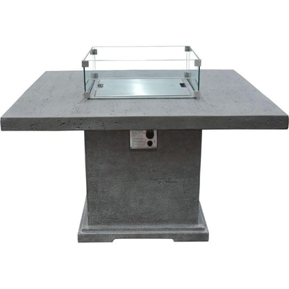 Elementi Birmingham 48" Square Light Gray Concrete Dining Propane Fire Table