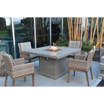 Elementi Birmingham 48" Square Light Gray Concrete Dining Propane Fire Table