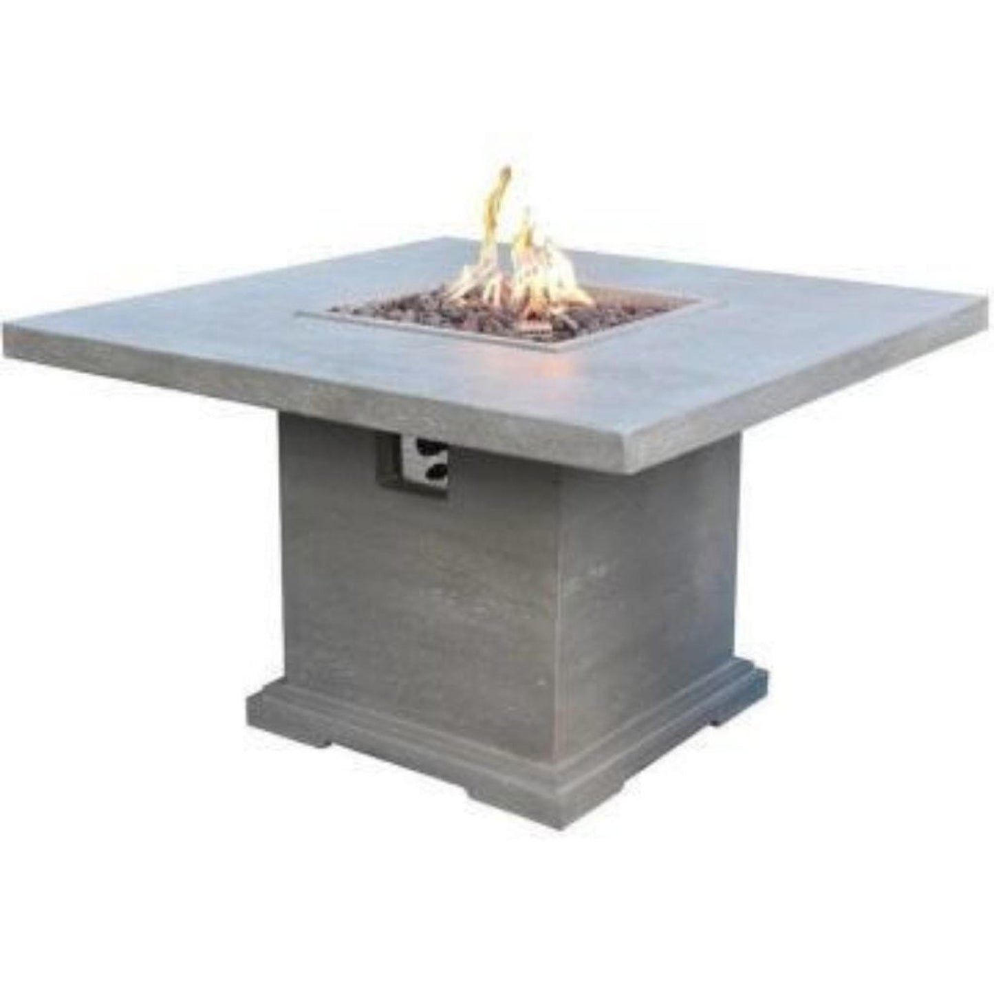 Elementi Birmingham 48" Square Light Gray Concrete Dining Propane Fire Table