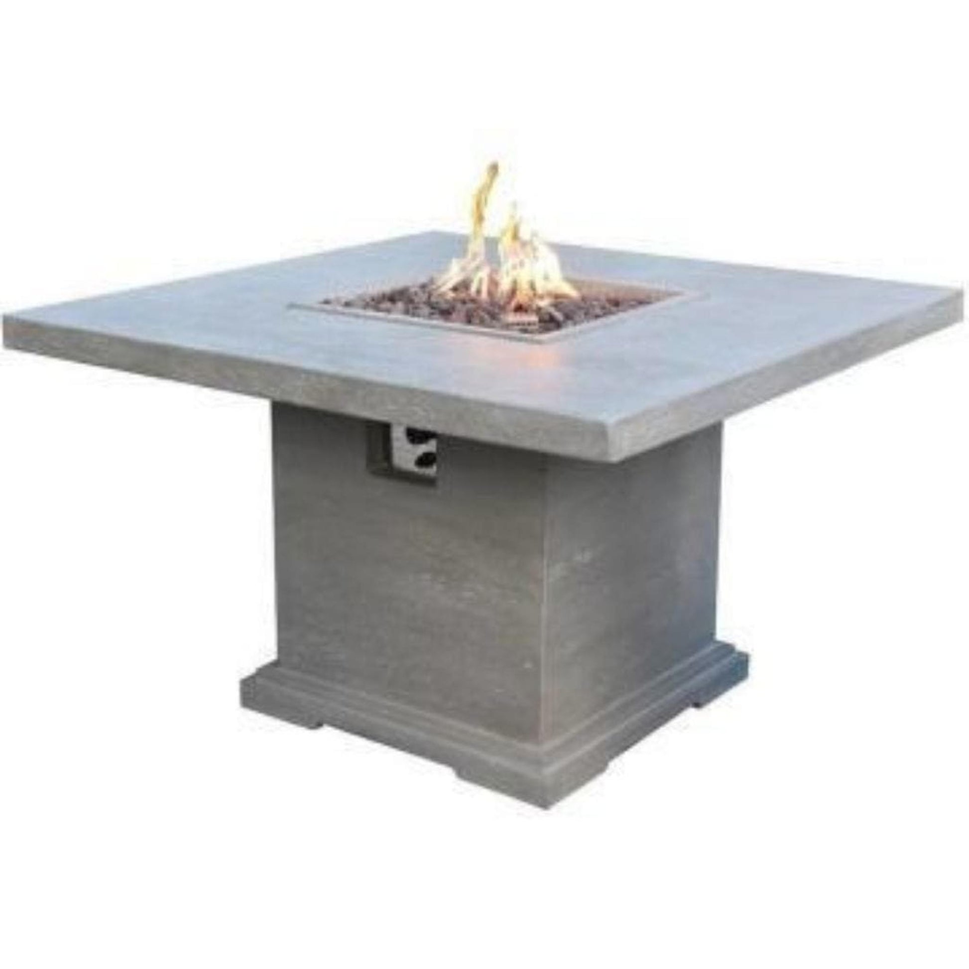 Elementi Birmingham 48" Square Light Gray Concrete Dining Propane Fire Table