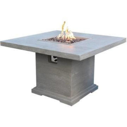 Elementi Birmingham 48" Square Light Gray Concrete Dining Propane Fire Table