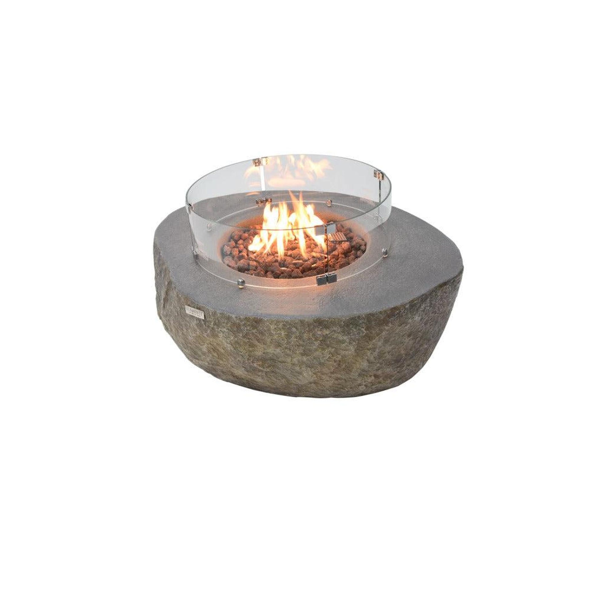 Elementi Boulder 35" Round Concrete Natural Gas Fire Table
