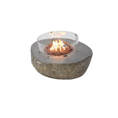 Elementi Boulder 35" Round Concrete Natural Gas Fire Table