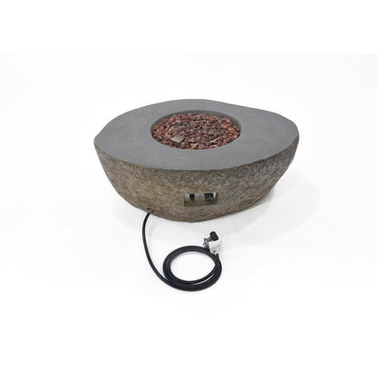 Elementi Boulder 35" Round Concrete Natural Gas Fire Table