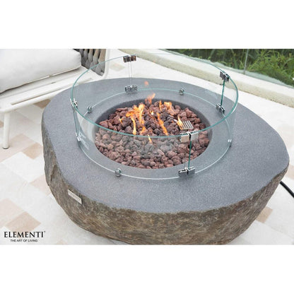 Elementi Boulder 35" Round Concrete Natural Gas Fire Table