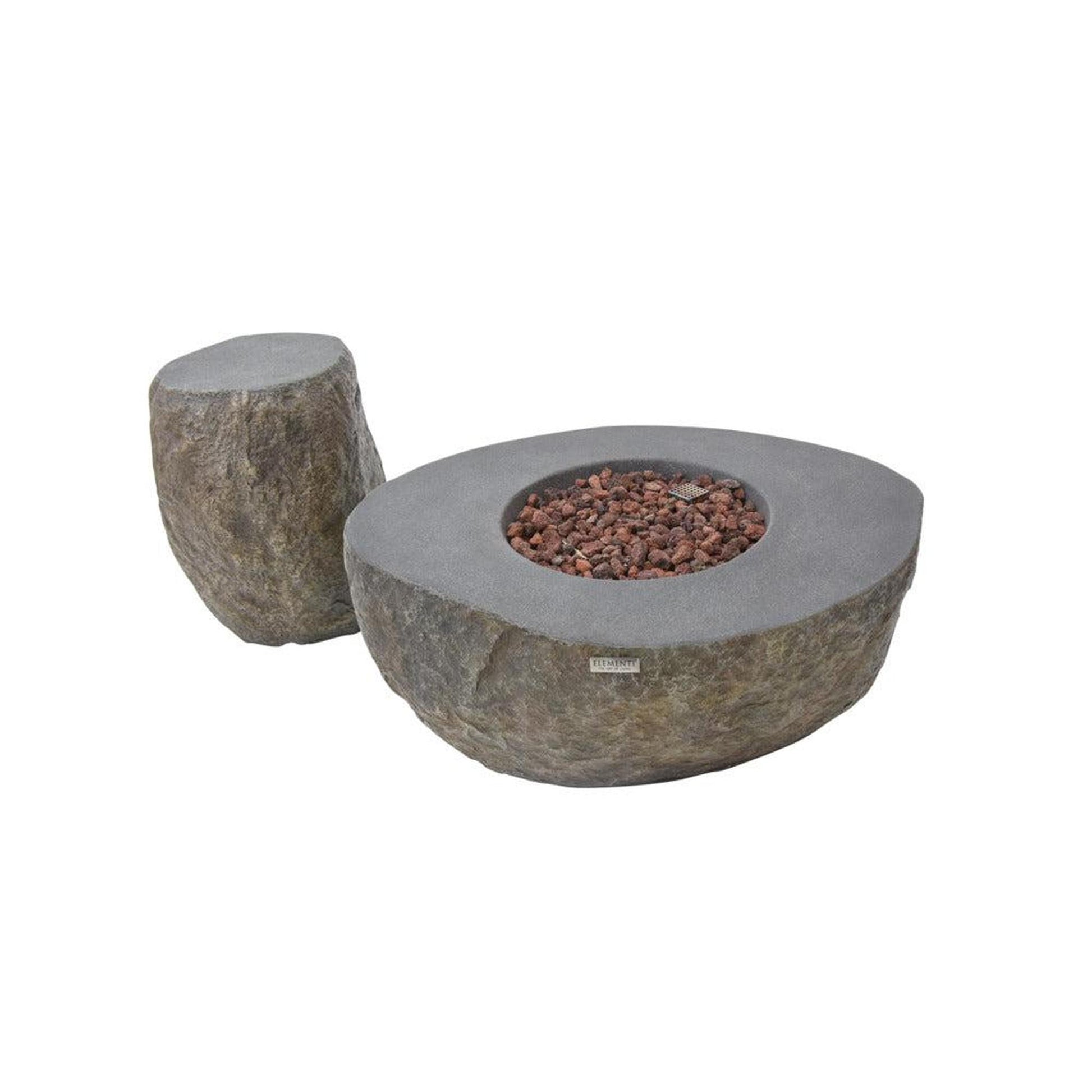 Elementi Boulder 35" Round Concrete Natural Gas Fire Table