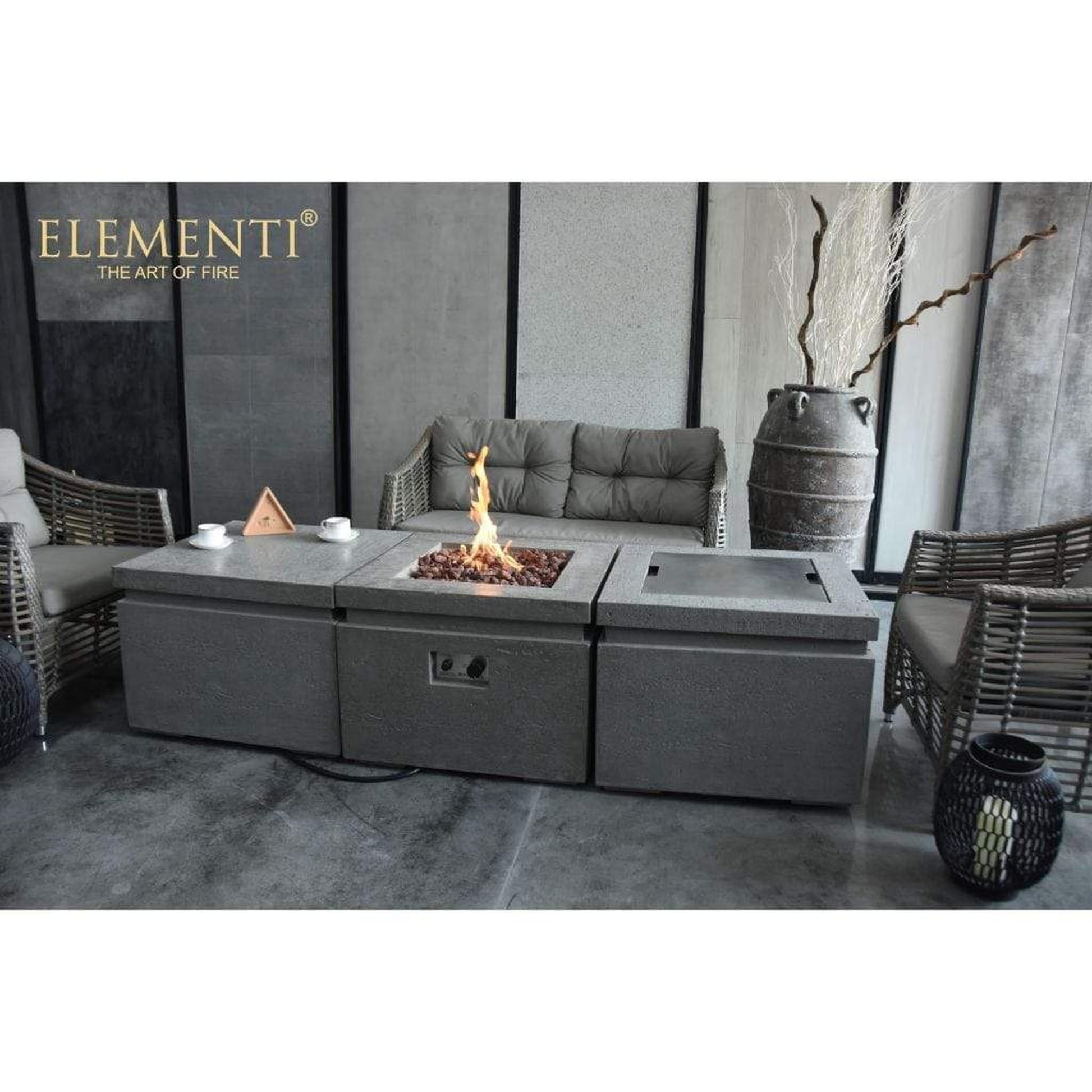 Elementi Dover 27" Concrete Gas Fire Table