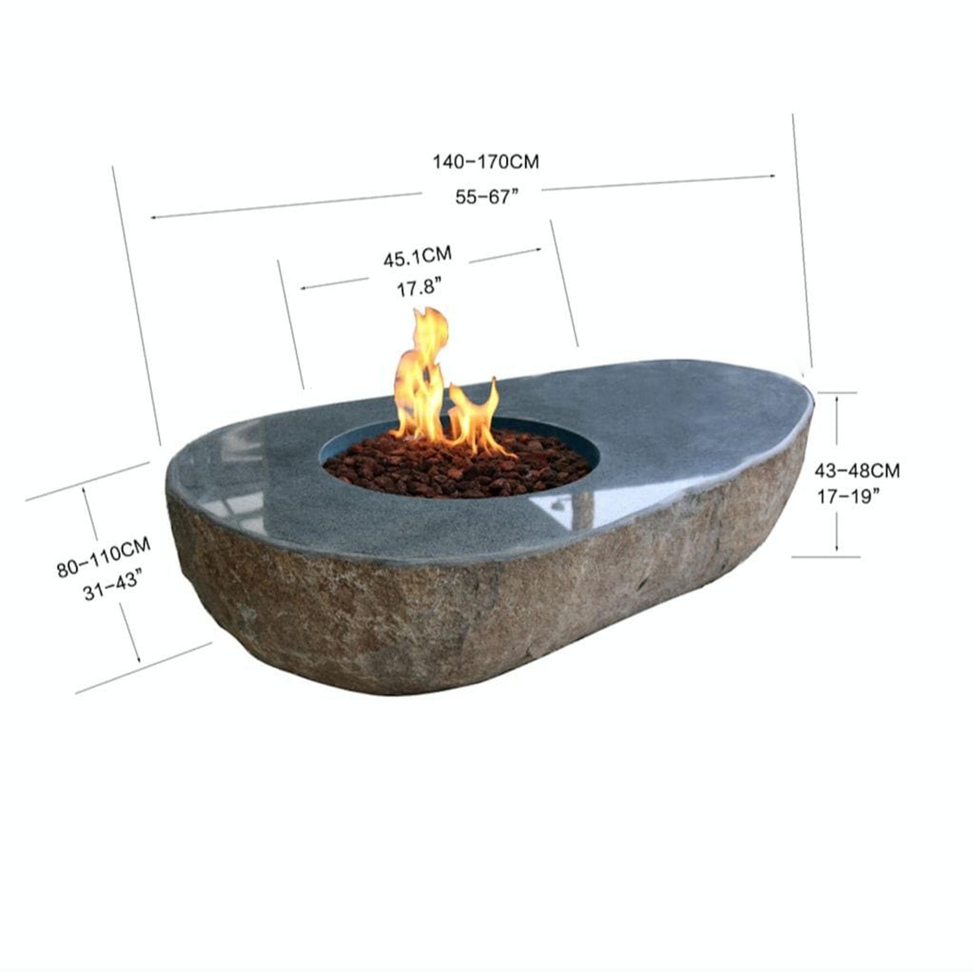 Elementi Easton 31" Granite Boulder