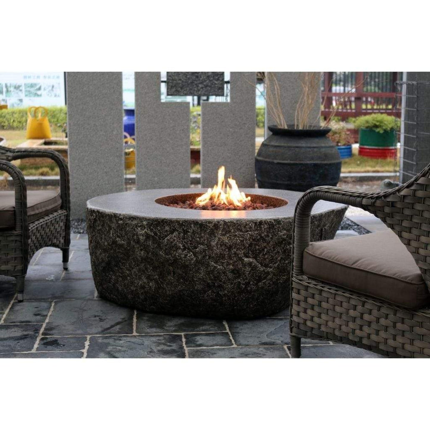 Elementi Fiery Rock 42" Concrete Gas Fire Table