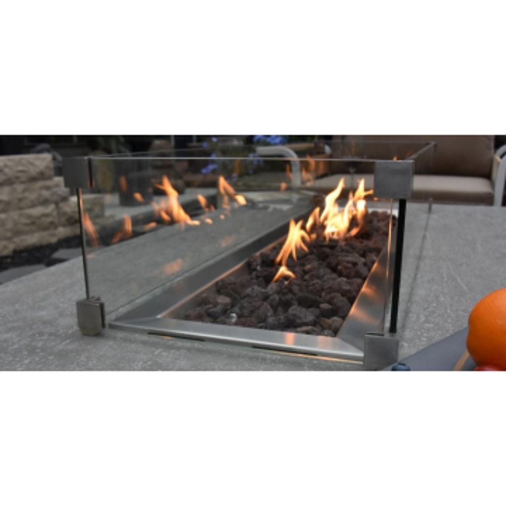 Elementi Fire 44" Rectangular Wind Shields For Granville Table
