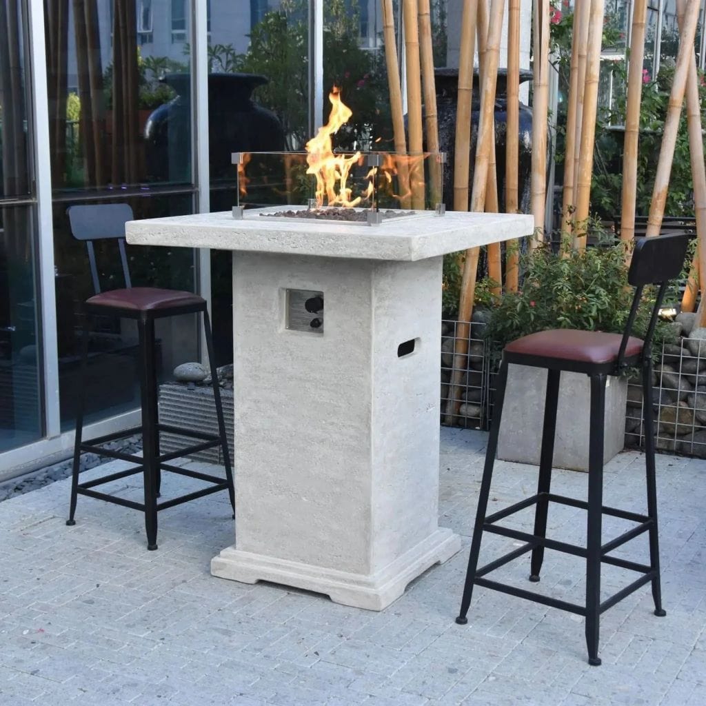 Elementi Fire Montreal Bar Propane Fire Table
