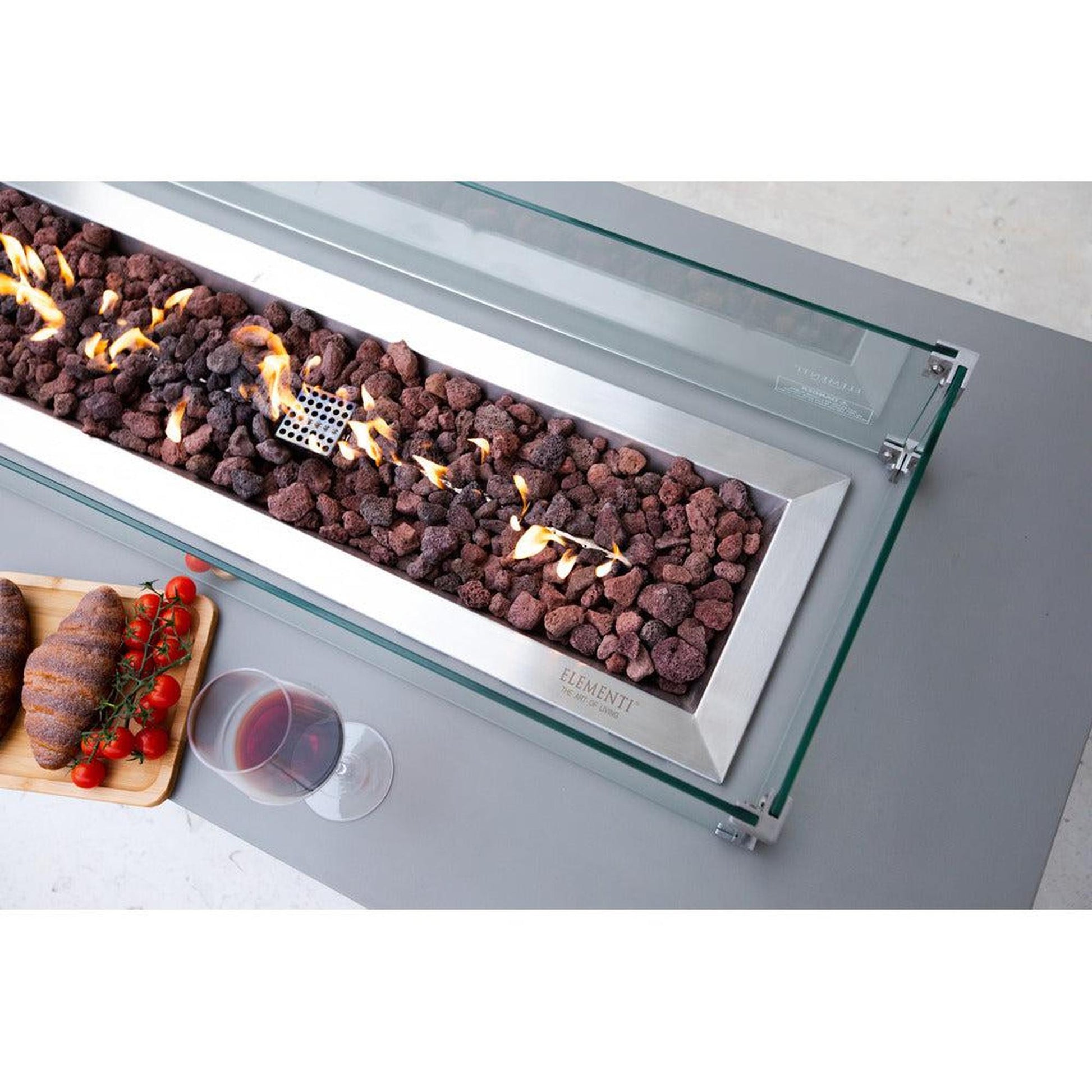 Elementi Granville 14" Rectangle Clear Tempered Glass Wind Shield