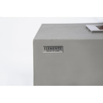 Elementi Granville 27" Rectangle Frosted Cream White Concrete Natural Gas Fire Table
