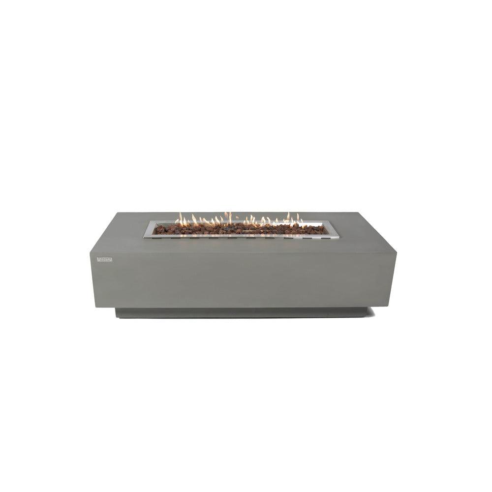 Elementi Granville 27" Rectangle Frosted Cream White Concrete Natural Gas Fire Table