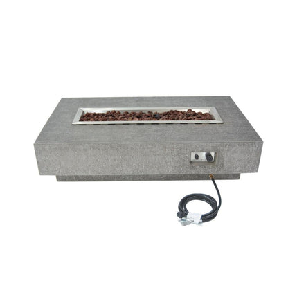Elementi Hampton 32" Rectangle Light Gray Concrete Natural Gas Fire Table