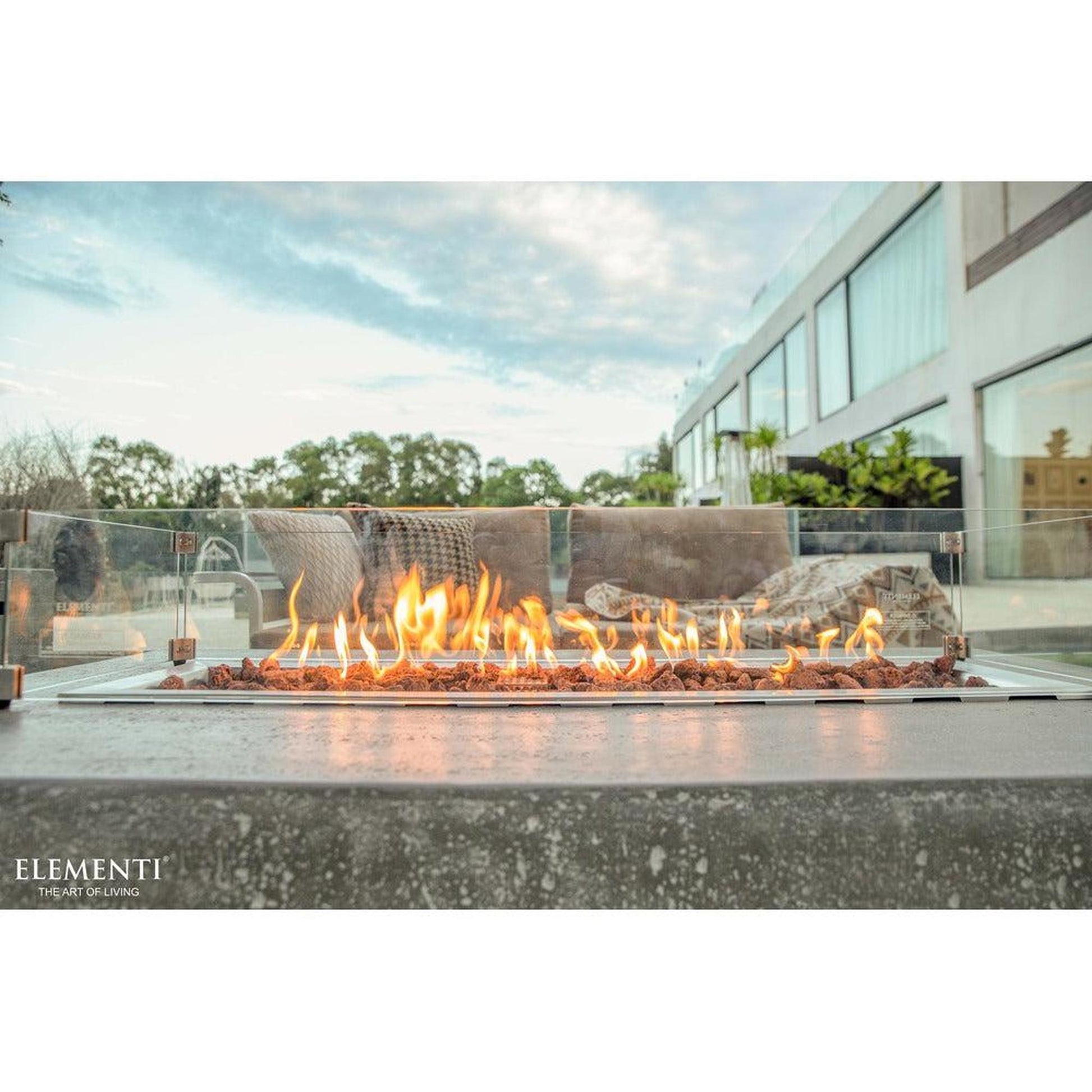 Elementi Hampton 32" Rectangle Light Gray Concrete Natural Gas Fire Table
