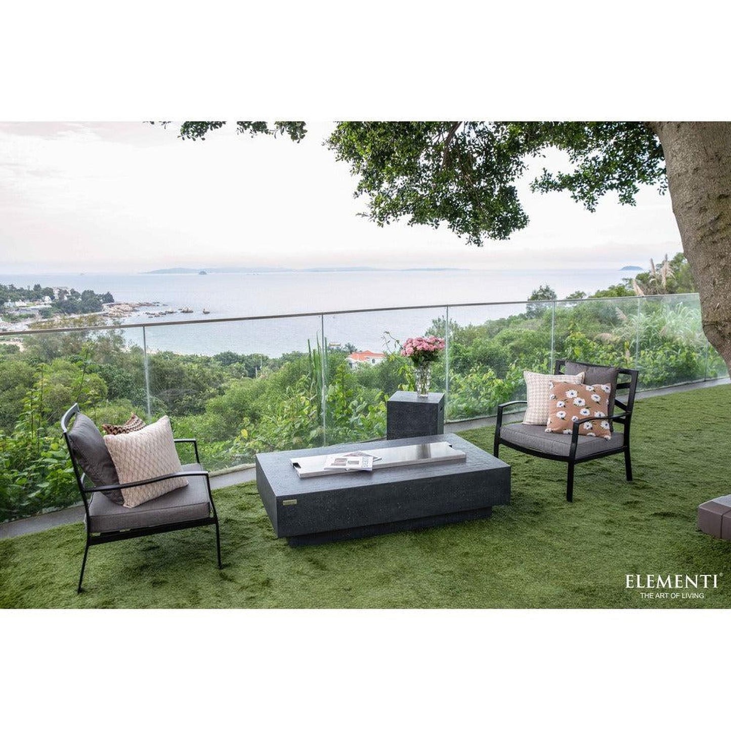 Elementi Hampton 56" Rectangle Dark Gray Concrete Natural Gas Fire Table