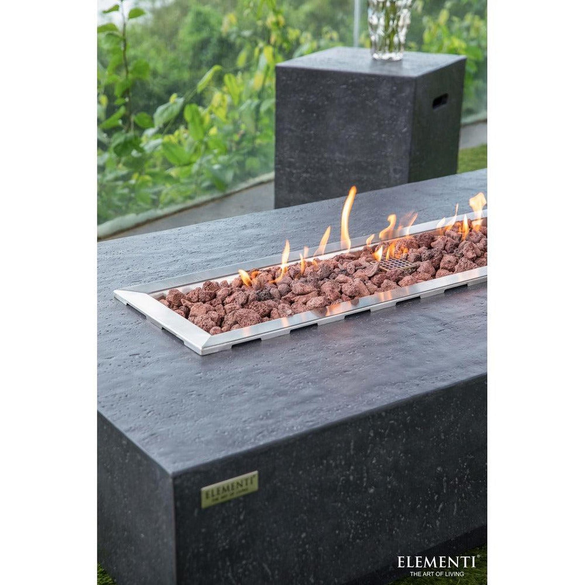 Elementi Hampton 56" Rectangle Dark Gray Concrete Natural Gas Fire Table