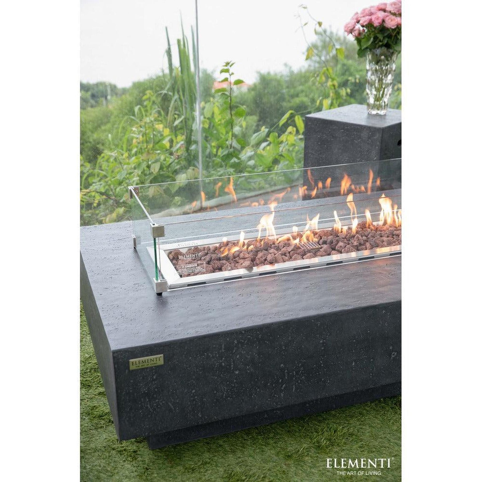Elementi Hampton 56" Rectangle Dark Gray Concrete Natural Gas Fire Table