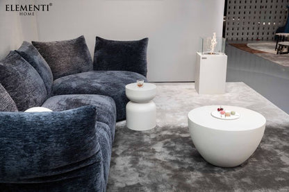 Elementi Home Chronos 14" Small Cream White Concrete Side Table
