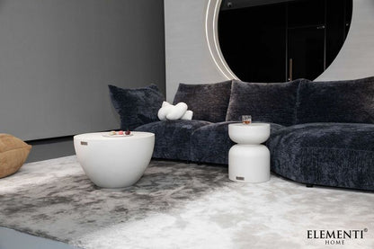 Elementi Home Chronos 14" Small Cream White Concrete Side Table