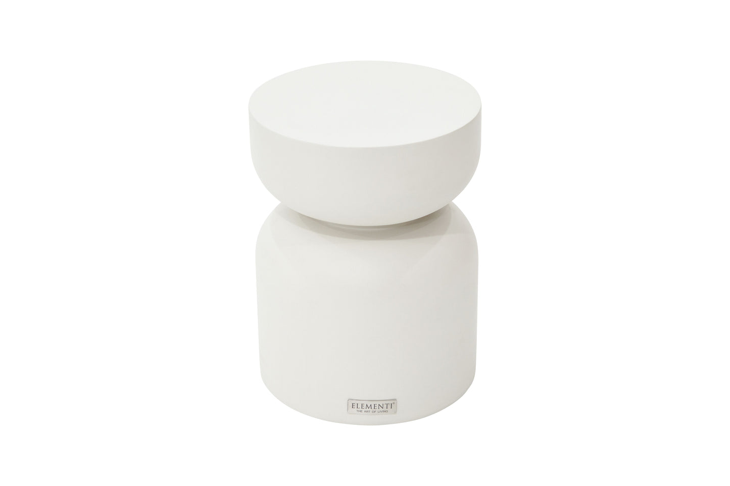 Elementi Home Chronos 14" Small Cream White Concrete Side Table