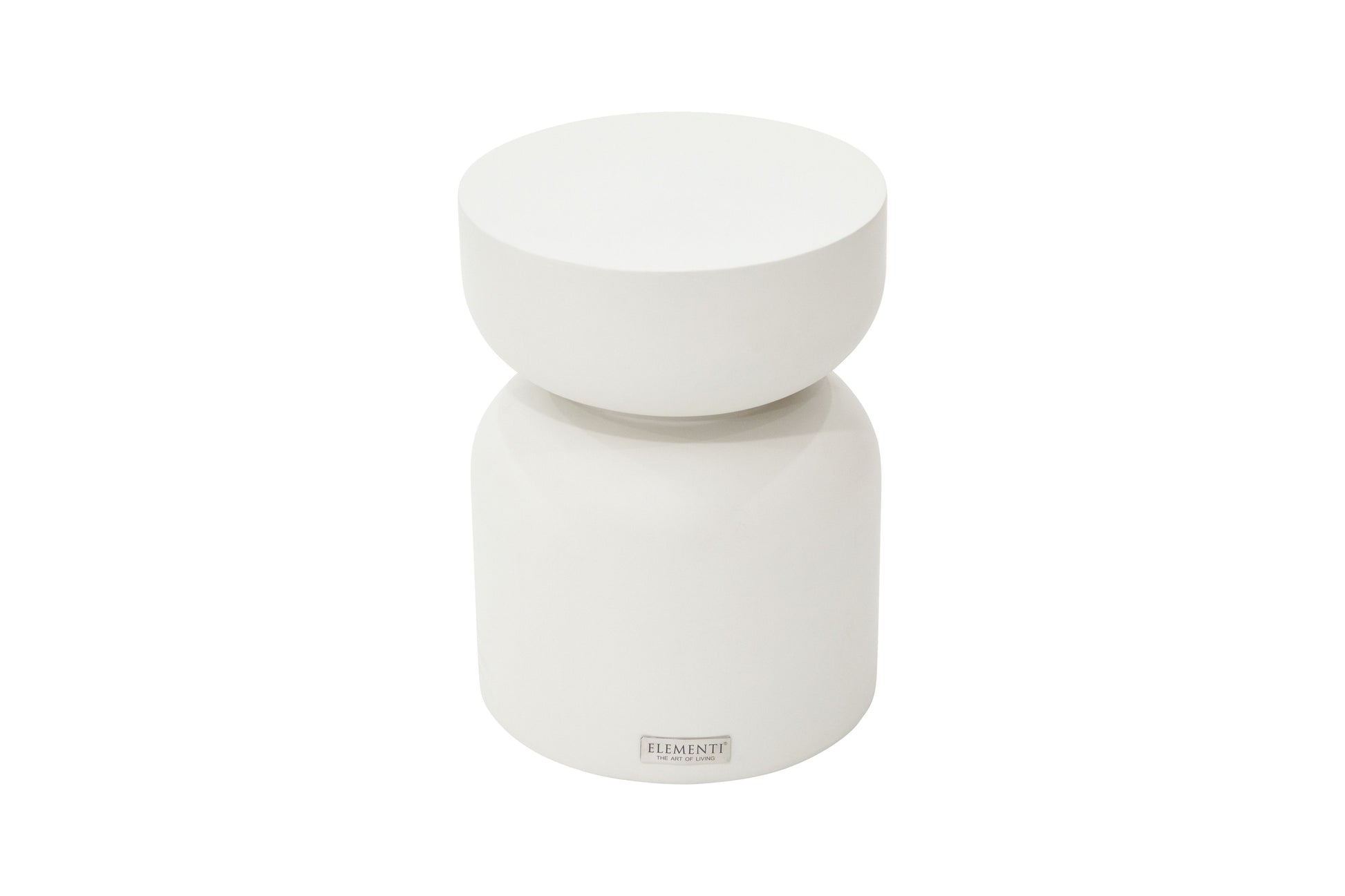 Elementi Home Chronos 14" Small Cream White Concrete Side Table