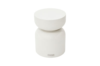 Elementi Home Chronos 14" Small Cream White Concrete Side Table