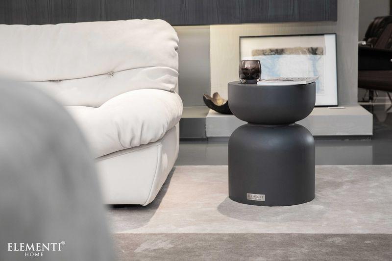 Elementi Home Chronos 14" Small Slate Black Concrete Side Table