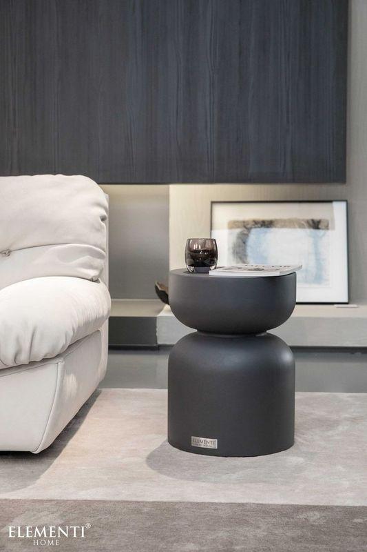 Elementi Home Chronos 14" Small Slate Black Concrete Side Table