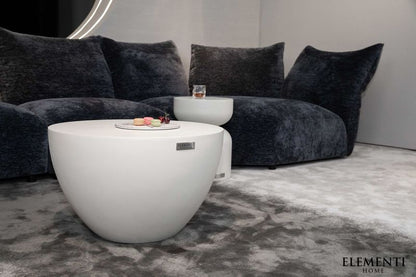 Elementi Home Chronos 26" Small Cream White Concrete Coffee Table