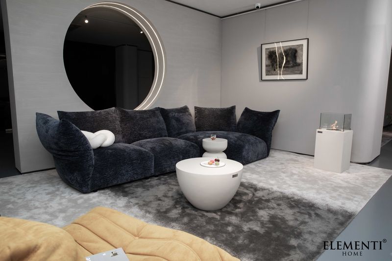 Elementi Home Chronos 26" Small Cream White Concrete Coffee Table