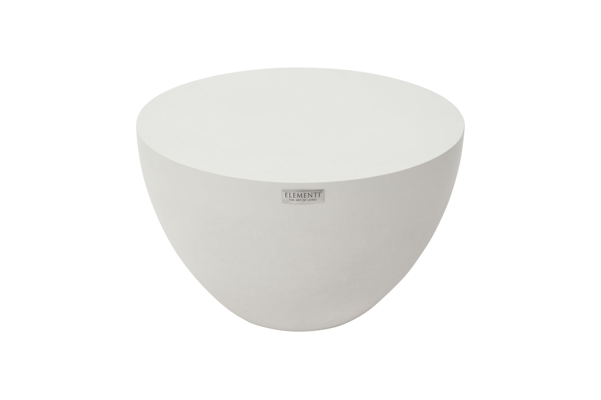 Elementi Home Chronos 26" Small Cream White Concrete Coffee Table