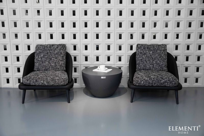 Elementi Home Chronos 26" Small Slate Black Concrete Coffee Table