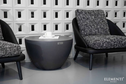 Elementi Home Chronos 26" Small Slate Black Concrete Coffee Table