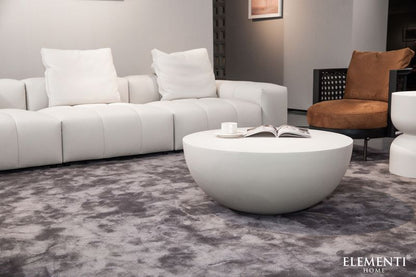 Elementi Home Chronos 34" Medium Cream White Concrete Coffee Table