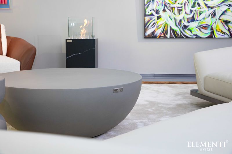 Elementi Home Chronos 34" Medium Space Grey Concrete Coffee Table