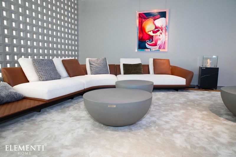 Elementi Home Chronos 42" Large Space Grey Concrete Coffee Table