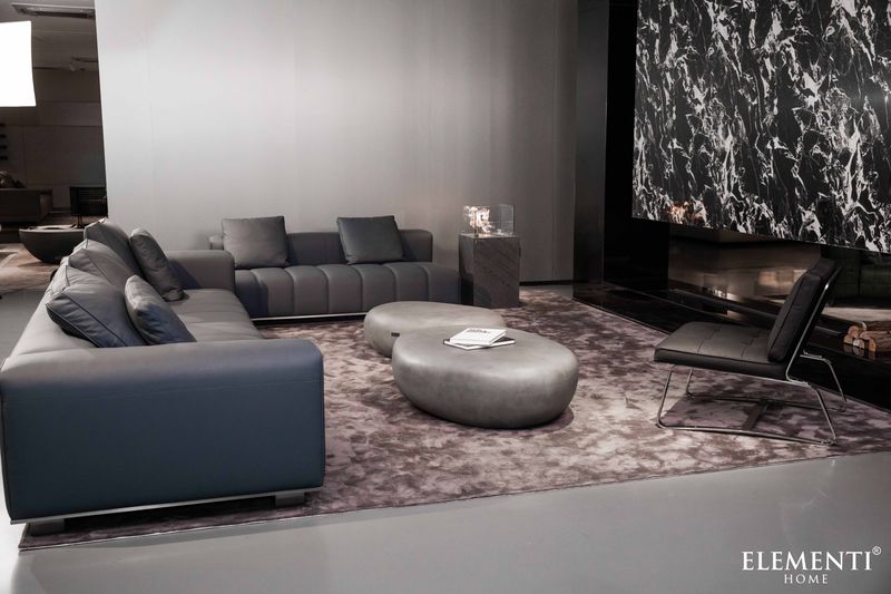 Elementi Home Hawaii 48" Large Moon Grey Concrete Pebble Table