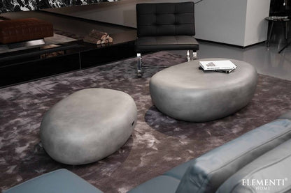 Elementi Home Hawaii 48" Large Moon Grey Concrete Pebble Table